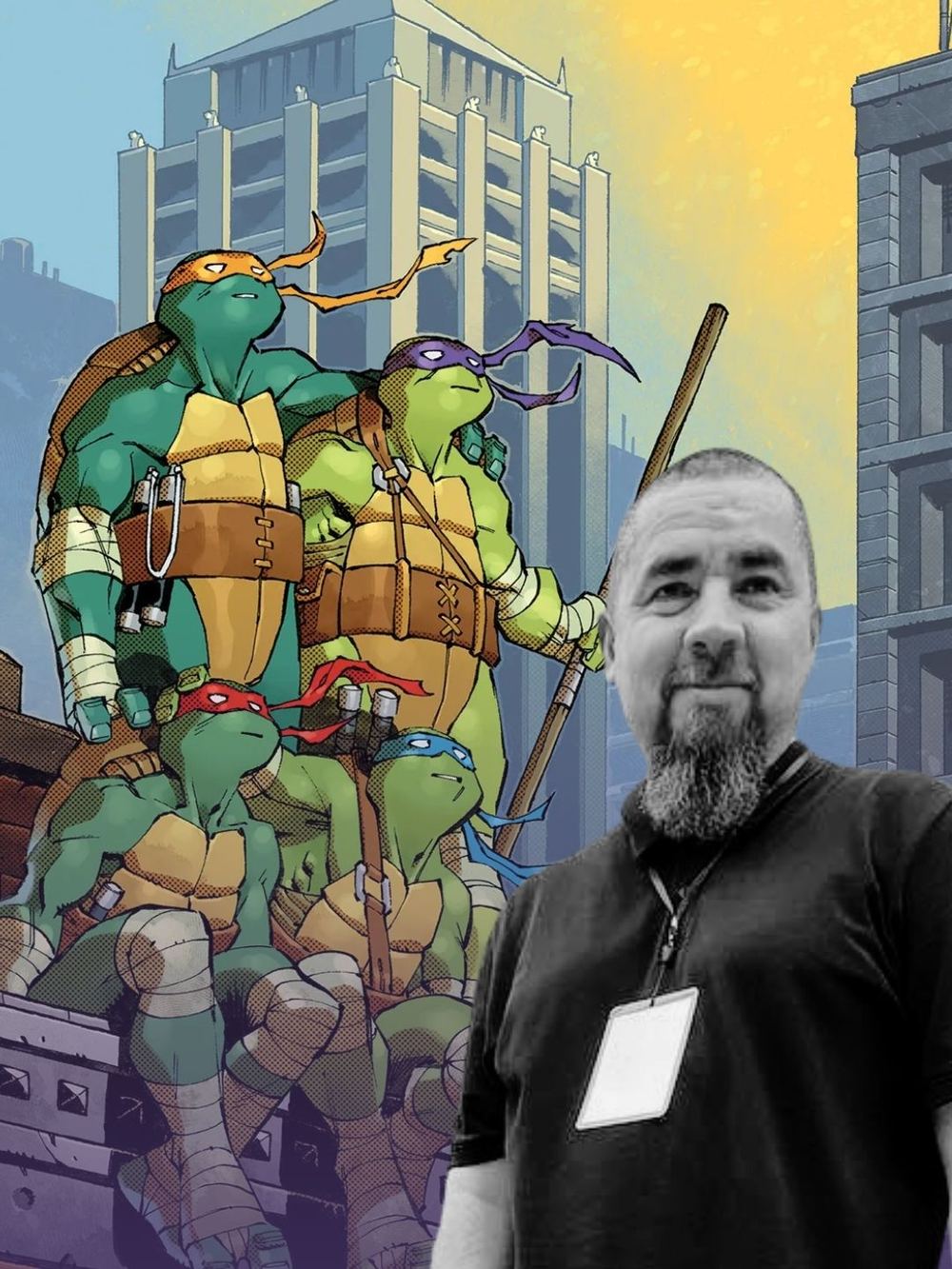 Nelson Dániel junto a las Tortugas Ninja